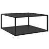 vidaXL Coffee Table Black Tempered glass, powder-coated steel - 2 of 4