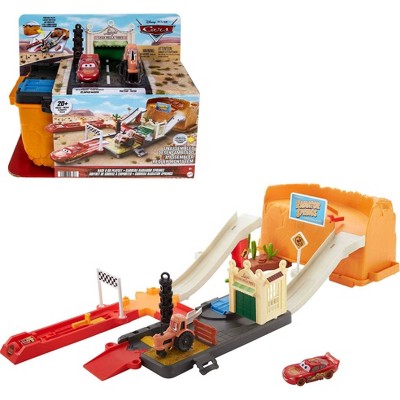 Disney and Pixar Cars Rusteze Double Circuit Speedway Playset with  Lightning McQueen Toy Car 