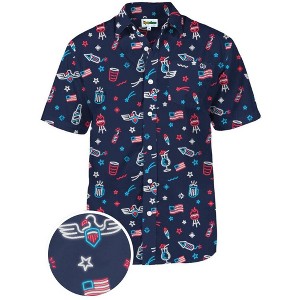 Tipsy Elves Patriotic Shirts for Men - USA Short Sleeve Button Up American Flag Shirts for Men for 4th of July - 1 of 3