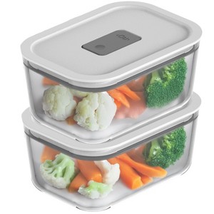 OU Glass Food Storage Container Set 4pc (set of 2) Microwave, Freezer & Dishwasher Safe, Airtight Leak Proof Lid with Microwave Valve, Stackable - 1 of 4