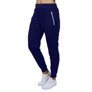 Blue Ice Women's Loose Fit  Fleece-Lined Jogger Sweatpants With Zipper Pockets - 1 of 3