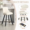 MOONMISS Set of 2 velvet bar chairs,Back pull point design, 360 degree rotation, back pull loop detachable design, rivet decoration - 3 of 4