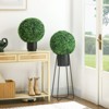 Syemin Artificial Plant Set of 2 Artificial Ball Boxwood Topiary Trees Balls Fake Plants for Home Office Living Room Decor, Green, 15.8"*15.8"*15.8" - 4 of 4