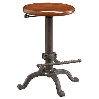 24" Ryder Swivel Adjustable Barstool Industrial Chestnut - Carolina Chair & Table