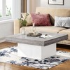 NicBex 35.43" W Square Wood Coffee Table Center Dining Table with LED Lights for Living Room - 4 of 4