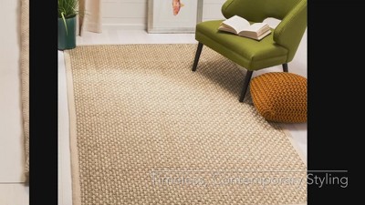 Off-White Hand-Knotted Cotton Shape Area Rug - 4' x 6'