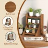 HOMLUX 4 Tier Portable Ladder Shelf Multipurpose Wooden Plant Flower Display Stand Storage Rack - 4 of 4