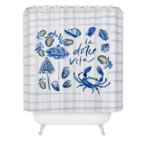 Deny Designs Britt Mills Design Dolce Vita Shower Curtain Blue - 1 of 3