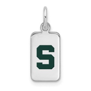 Black Bow Jewelry Sterling Silver Michigan State Spartans NCAA Extra Small Pendant - 1 of 4