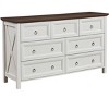 53.94"Farmhouse 7 Drawers Dresser for Bedroom, Wood Rustic Dresser TV Stand, Storage Dressers Organizer for Bedroom,Walnut - 2 of 4