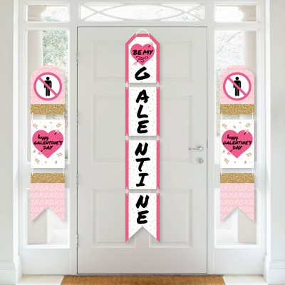 Big Dot of Happiness Be My Galentine - Hanging Vertical Paper Door Banners - Galentine's & Valentine's Party Wall Decoration Kit - Indoor Door Decor