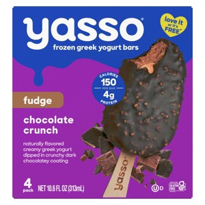 Yasso Frozen Greek Yogurt Indulgent Fudge Chocolate Crunch - 10.6 fl oz/4ct - 1 of 4