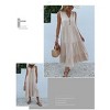 Coolmee Summer Casual Midi Dresses for Women Sleeveless V-Neck Button Front Swing Tank Sundress - 4 of 4