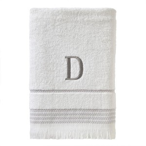 SKL Home By Saturday Knight Ltd Casual Monogram Bath Towel D - 28X54", White - 1 of 1
