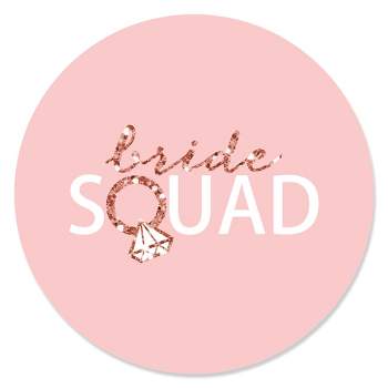 Big Dot of Happiness Bride Squad - Rose Gold Bridal Shower or Bachelorette Party Circle Sticker Labels - 24 Count