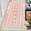 Indoor Modern Stripe Fringed Carpet Retro Soft Low Pile Machine Washable Non Slip Easy Care Lightweight Foldable Area Rugs Room Decor - 4 of 4