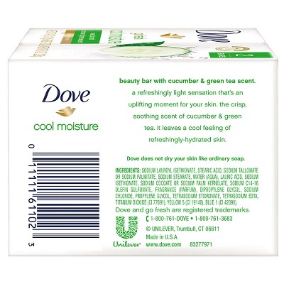 Dove go fresh Cool Moisture Beauty Bar 4 oz, 2 Bar