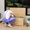 Costway 48 Gallon Acacia Wooden Patio Storage Deck Box Outdoor Storage Box with Wheels - 4 of 4