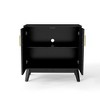Lirago Mid Century Modern Fluted Sideboard Cabinet with Adjustable Shelves Solid Wood Legs Black Buffet Storage Cabinet  (15.8"D x 31.5"W x 31.5"H) - 2 of 4
