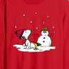 Men's - Peanuts - Snoopy Woodstock Snowman Long Sleeve Graphic T-Shirt - 2 of 4