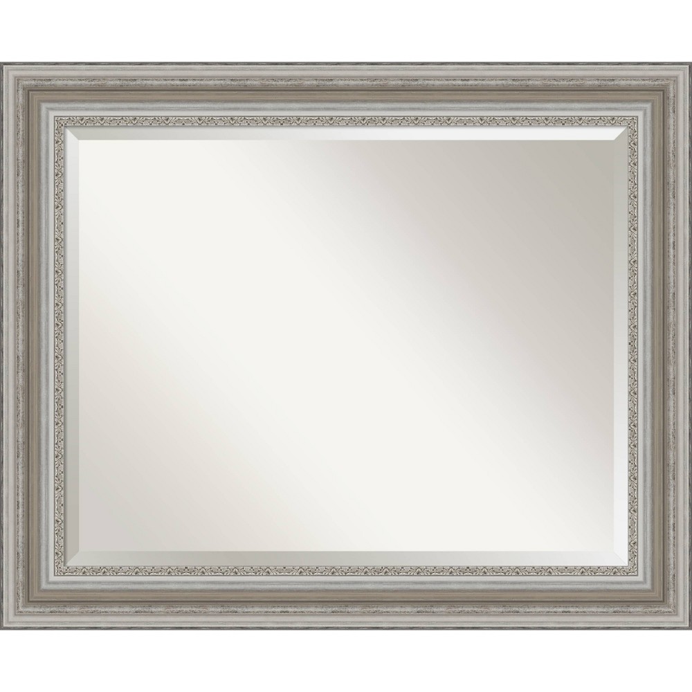 Photos - Wall Mirror 34" x 28" Parlor Framed Bathroom Vanity  Silver - Amanti Art: M
