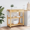 vidaXL Kitchen Trolley MONZA 33.1 in.x15.7 in.x35.4 in. Solid Wood Pine - 3 of 4