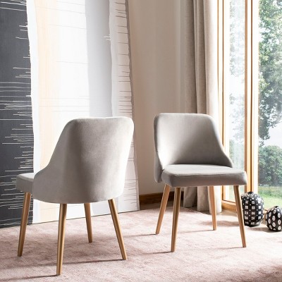 Lulu Grey Velvet Upholstered Side Chair with Gold Legs