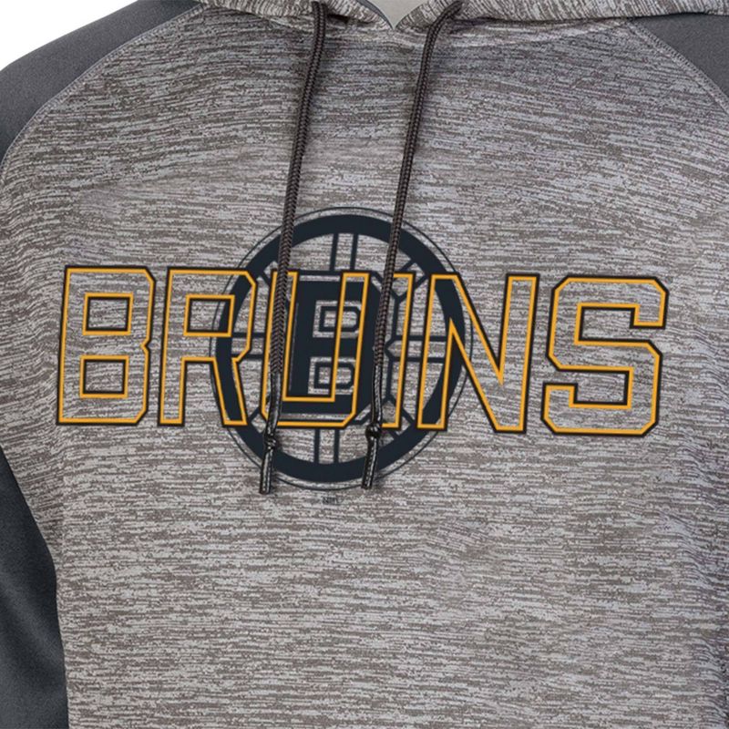 NHL Boston Bruins Men&#39;s Gray Performance Hooded Sweatshirt, 3 of 4