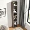 OUTSUPPLY 8-Tier Media Tower Rack, Slim Storage Cabinet with Adjustable Shelves, Bookshelf for Home Office - 4 of 4