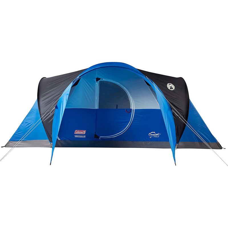 Coleman Montana Spacious 8 Person Outdoor Cabin Family Camping Tent with Hinged Door, Interior Storage Pockets, Awning, and WeatherTec Design, Blue, 2 of 7