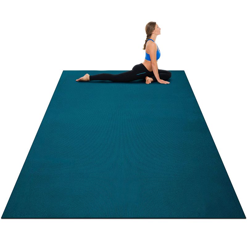 Large Yoga Mat 6' x 4' x 8 mm Thick Workout Mats for Home Gym Flooring Blue, 1 of 11