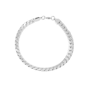 Adornia Men's Tarnish Resistant Silver Plated Flat Curb Chain Bracelet - 1 of 2