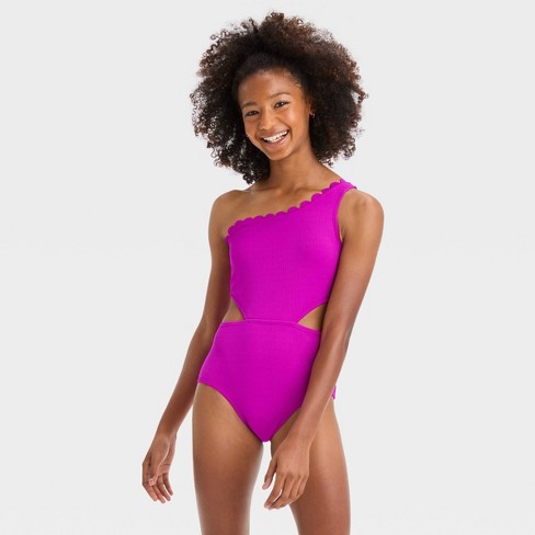 Girls' Simple Tropical Bikini Set - Cat & Jack™ Purple : Target