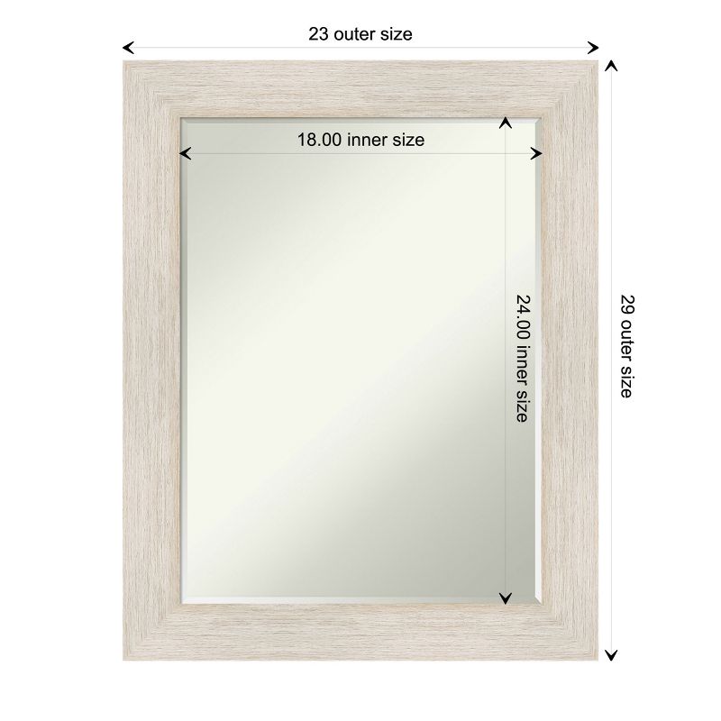 Amanti Art Hardwood Petite Bevel Wood Bathroom Wall Mirror, 4 of 11