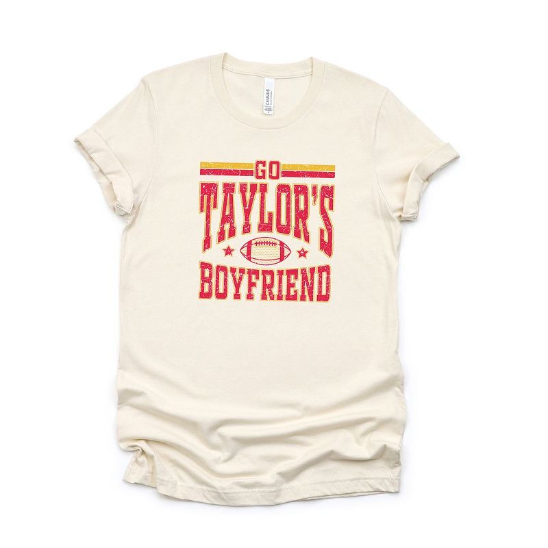 Simply Sage Market Women's Go Taylor's Boyfriend Football Short Sleeve Graphic Tee, 1 of 4
