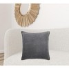 HomeRoots Dark Gray Solid Pearl Beaded Edge Throw Pillow - 2 of 4