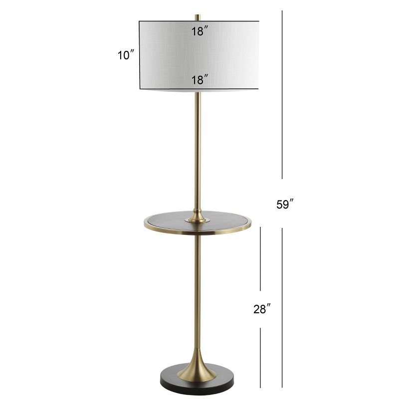 59&#34; Metal/Wood Luce Floor Lamp (Includes LED Light Bulb) Black - JONATHAN Y, 5 of 6
