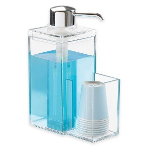 OnDisplay Luxury Acrylic Mouthwash/Soap Pump Dispenser w/Cup Holder - 1 of 1