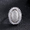 14K Gold-Plated And Sterling Silver Oval Starburst Ring with Crystals - 3 of 4