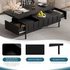 LIVAREEmlen Lift-Top Coffee Table with 2 Drawers, Center Table with Foldable Top and Hidden Storage Compartment for Living Room(Black) - 4 of 4