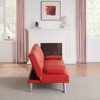 Aukfa 67" Convertible Folding Futon Sofa Bed Leather w/Cup Holders & Armrests - 4 of 4