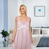 ADR Women's Cotton Nightgown, Sleeveless Lace Trimmed Deep V-neck Long Vintage Night Dress Gown - 4 of 4