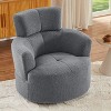 CAVINAS Modern Swivel Accent Barrel Chair with 360-Degree Rotation and Adjustable Headrest, Upholstered Berber Fleece Lounge Chair - 2 of 4