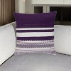 HomeRoots 18" Purple and White Cotton Throw Pillow - 2 of 4
