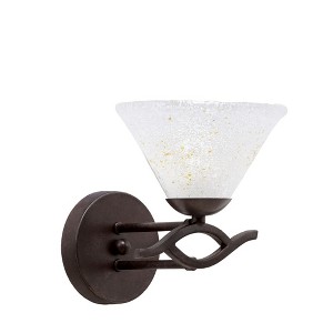 Toltec Lighting Revo 1 - Light Sconce in  Dark Granite with 7" Gold Ice Shade - 1 of 1