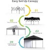 Pop Up Canopy Tent Heavy-Duty 210D Oxford Fabric Includes Roller Bag and 6 Sandbags, UV Protection for Beach and Party - 4 of 4