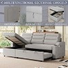 NicBex Couches for Living Room 83.8" Convertible Sleeper Combo Sofa Bed Upholstered Pullout Sofa with Storage Recliner and Cup Holder - 4 of 4