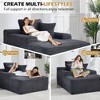 KWPZQEB 67" Chaise Lounge Chair, Corduroy Boneless Sofa with & 3 Pillows, Oversized Deep Seat Sleeper Sofa Bed for Living Room, Bedroom - 3 of 4