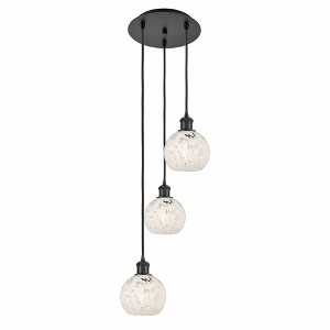 White Mouchette - 3 Light Cord Hung Multi Pendant In Modern Style-11 Inches Tall and 12.5 Inches Wide - 1 of 1