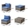 8 Pieces Outdoor Patio Sofa Sets All Weather Weaving Sectional PE Rattan Wicker Patio Conversation Set w/ Storage Table - 4 of 4